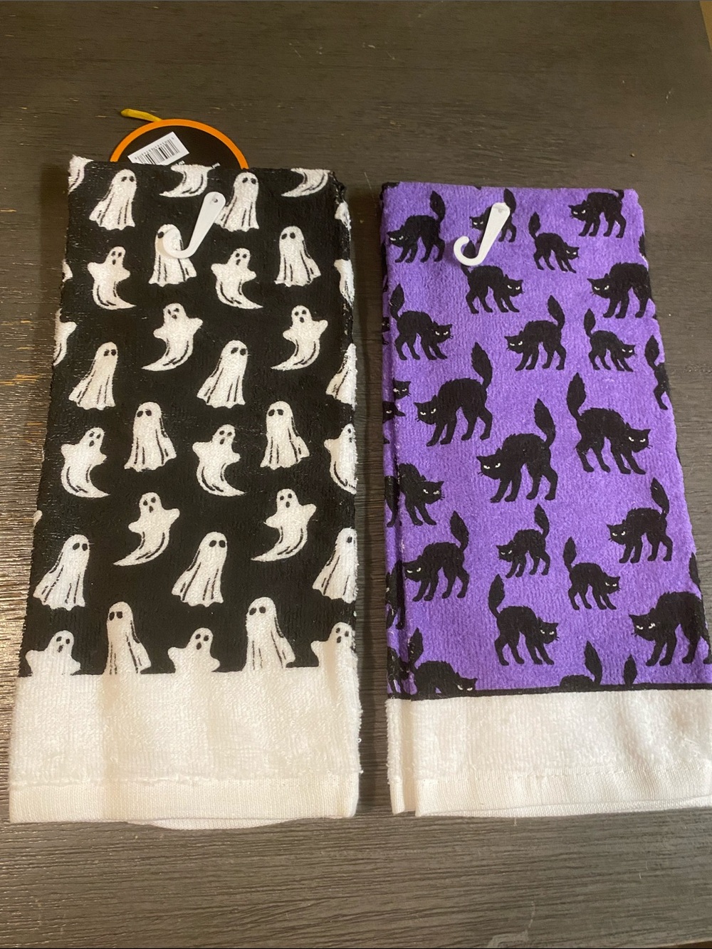 Black Cats 🐈⬛ & Ghosts Cotton Kitchen Towel